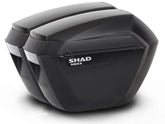 A pair of SHAD Motorcycle SH23 Black 23 Litre Panniers / Side cases with black cover