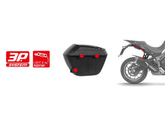 A pair of SHAD Motorcycle SH23 Black 23 Litre Panniers / Side cases with black cover