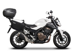 A pair of SHAD Motorcycle SH23 Black 23 Litre Panniers / Side cases with black cover
