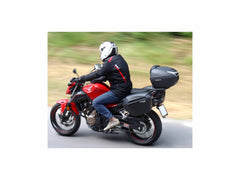 A pair of SHAD Motorcycle SH23 Black 23 Litre Panniers / Side cases with black cover