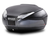SHAD Motorcycle SH48 Top Box - Black / Dark Grey inc Backrest And Carbon Cover