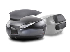 SHAD Motorcycle SH48 Top Box Black / Dark Grey inc Backrest And Carbon Cover