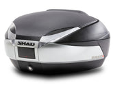 SHAD Motorcycle SH48 Top Box - Black / Titanium inc Backrest And Carbon Cover