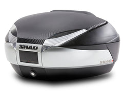 SHAD Motorcycle SH48 Top Box - Black / Titanium inc Backrest And Carbon Cover