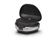 SHAD Motorcycle SH48 Top Box - Black / Titanium inc Backrest And Carbon Cover