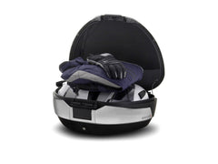 SHAD Motorcycle SH48 Top Box - Black / Titanium inc Backrest And Carbon Cover