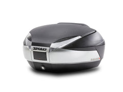 SHAD Motorcycle SH48 Top Box Black / Titanium inc Backrest And Carbon Cover