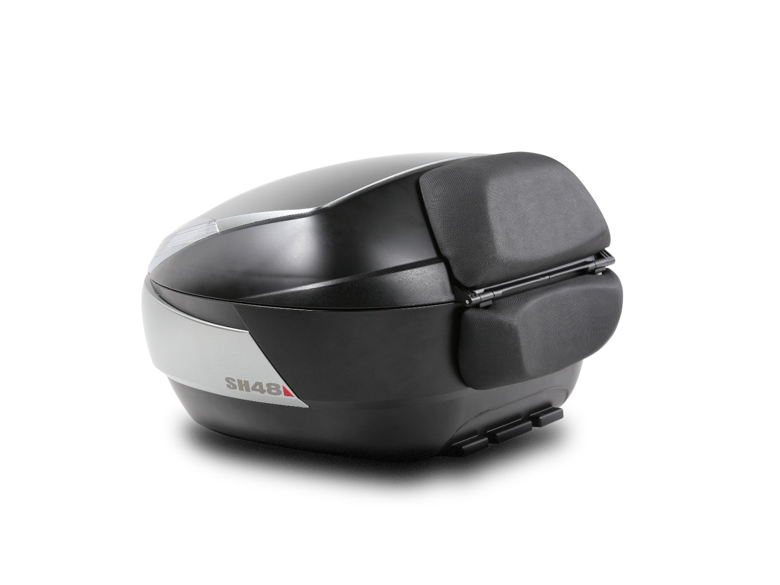 SHAD Motorcycle SH48 Top Box - Black / Titanium inc Backrest And Carbon Cover