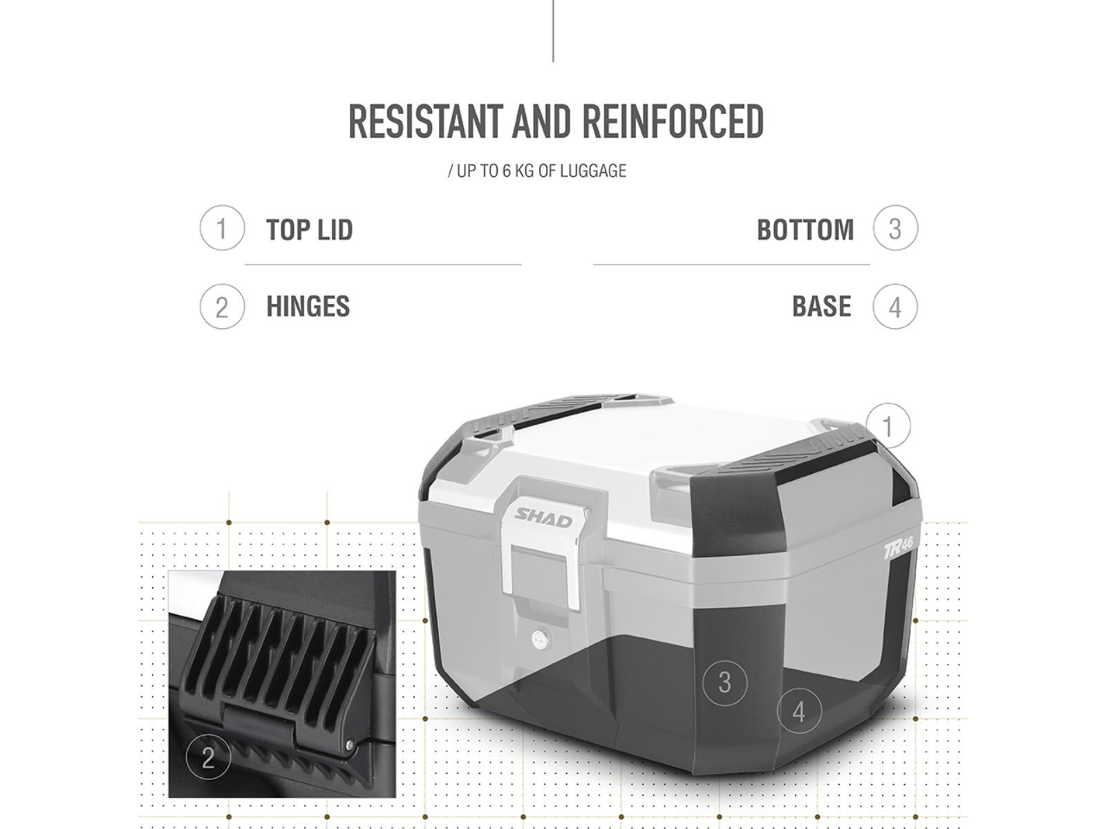 SHAD Motorcycle TR46 Top Box - Aluminium