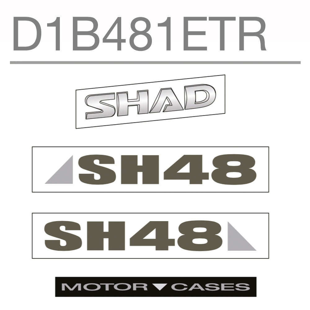 SHAD Motorcycle SH48 Replacement Sticker (Dark Grey)