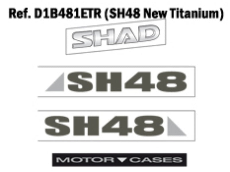 SHAD Motorcycle SH48 Replacement Sticker (Dark Grey)