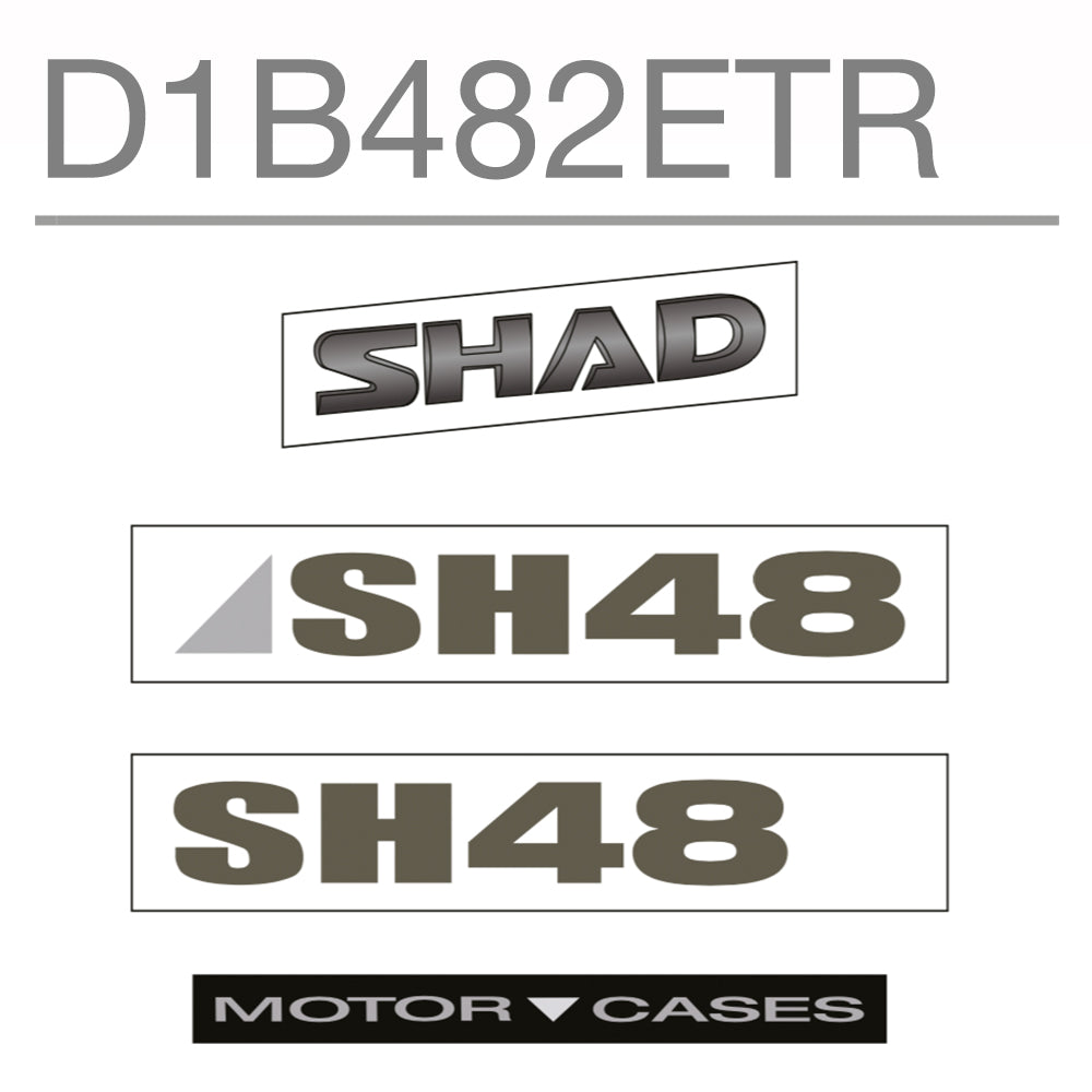SHAD Motorcycle SH48 Replacement Sticker (Titanium)