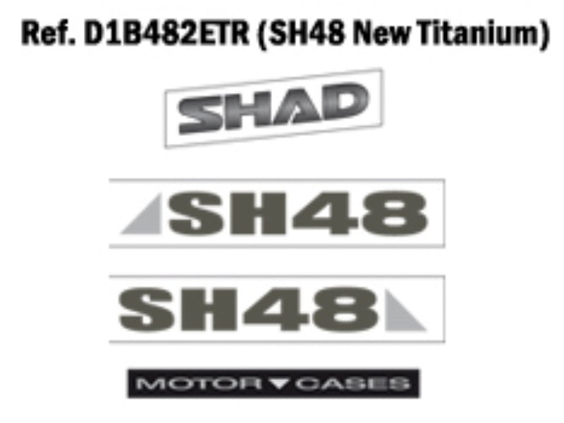 SHAD Motorcycle SH48 Replacement Sticker (Titanium)