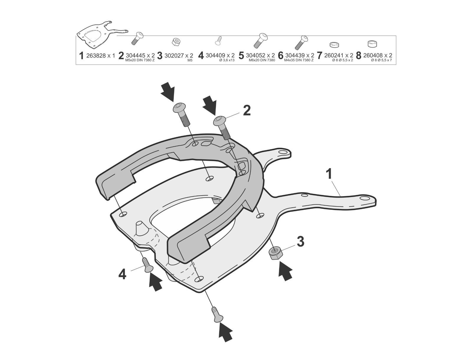SHAD Motorcycle Click System Tank Bag Fitting Kit for Hero Xpulse 200 Pro (2026-2026)