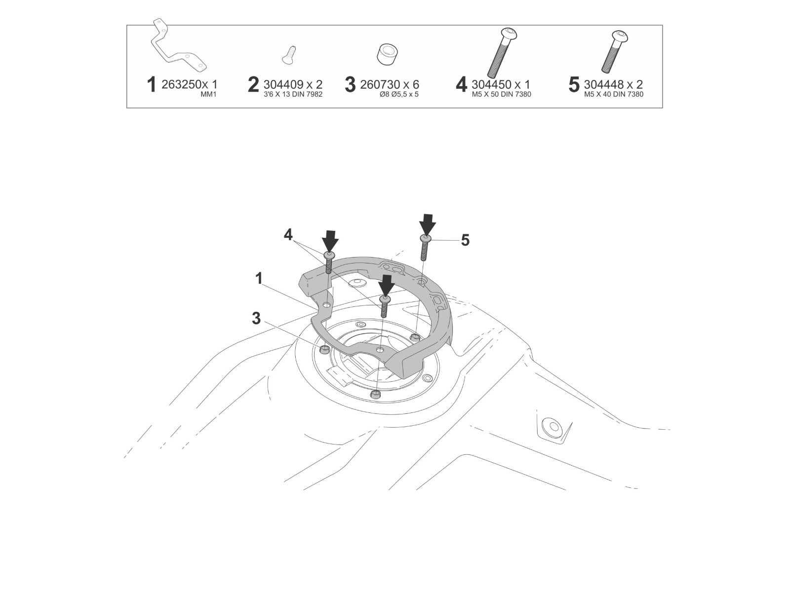 SHAD Motorcycle Click System Tank Bag Fitting Kit for Morbidelli T1002VX (2024-2026)