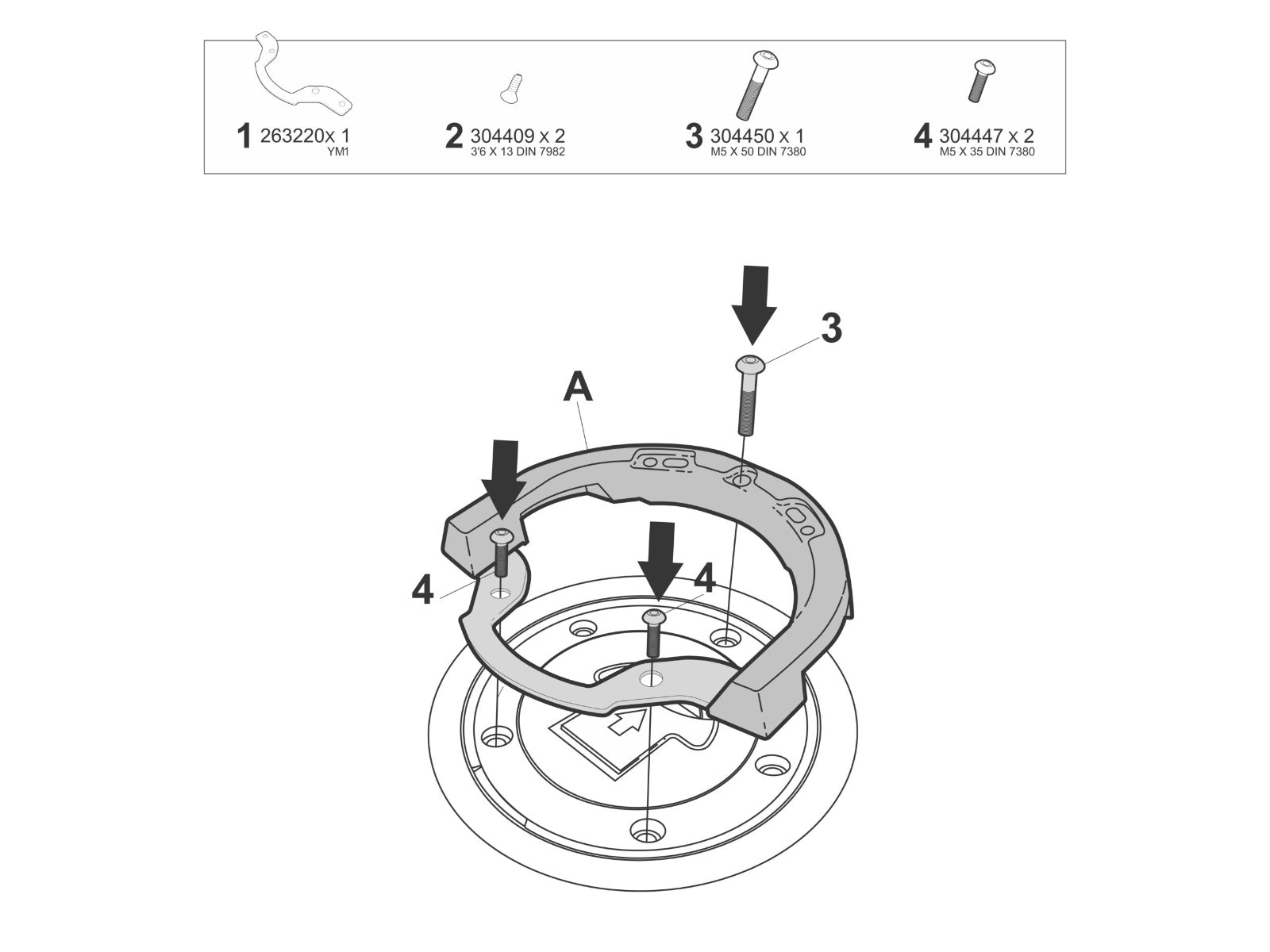 SHAD Motorcycle Click System Tank Bag Fitting Kit for QJ Motor SRK 125S (2023-2026)