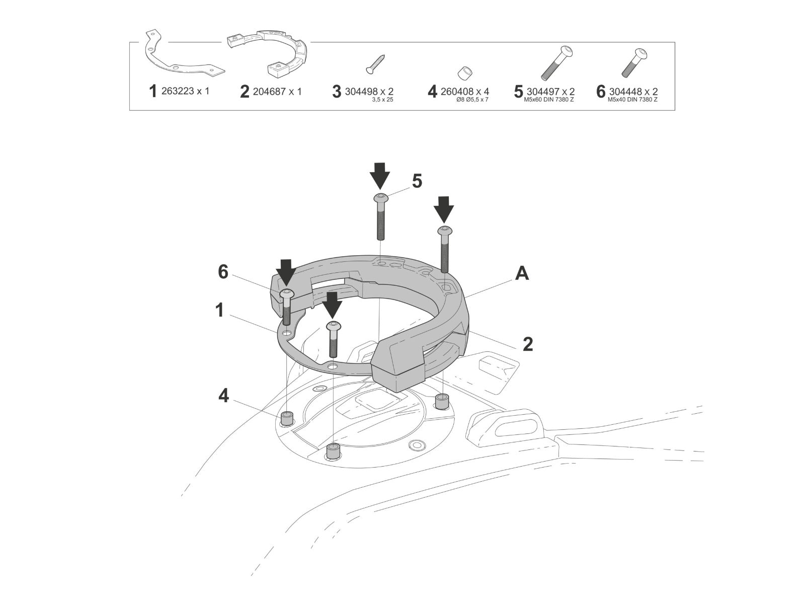 SHAD Motorcycle Click System Tank Bag Fitting Kit for BMW R1300 GS Adventure (2025-2026)