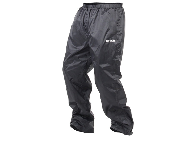 SHAD Motorcycle 100% Waterproof Black Rain Trousers - Large