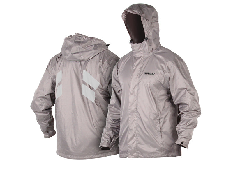 SHAD Motorcycle 100% Waterproof Silver Rain Jacket - Large