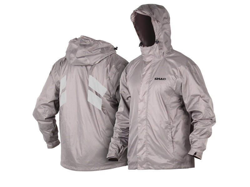 SHAD Motorcycle 100% Waterproof Silver Rain Jacket - Large