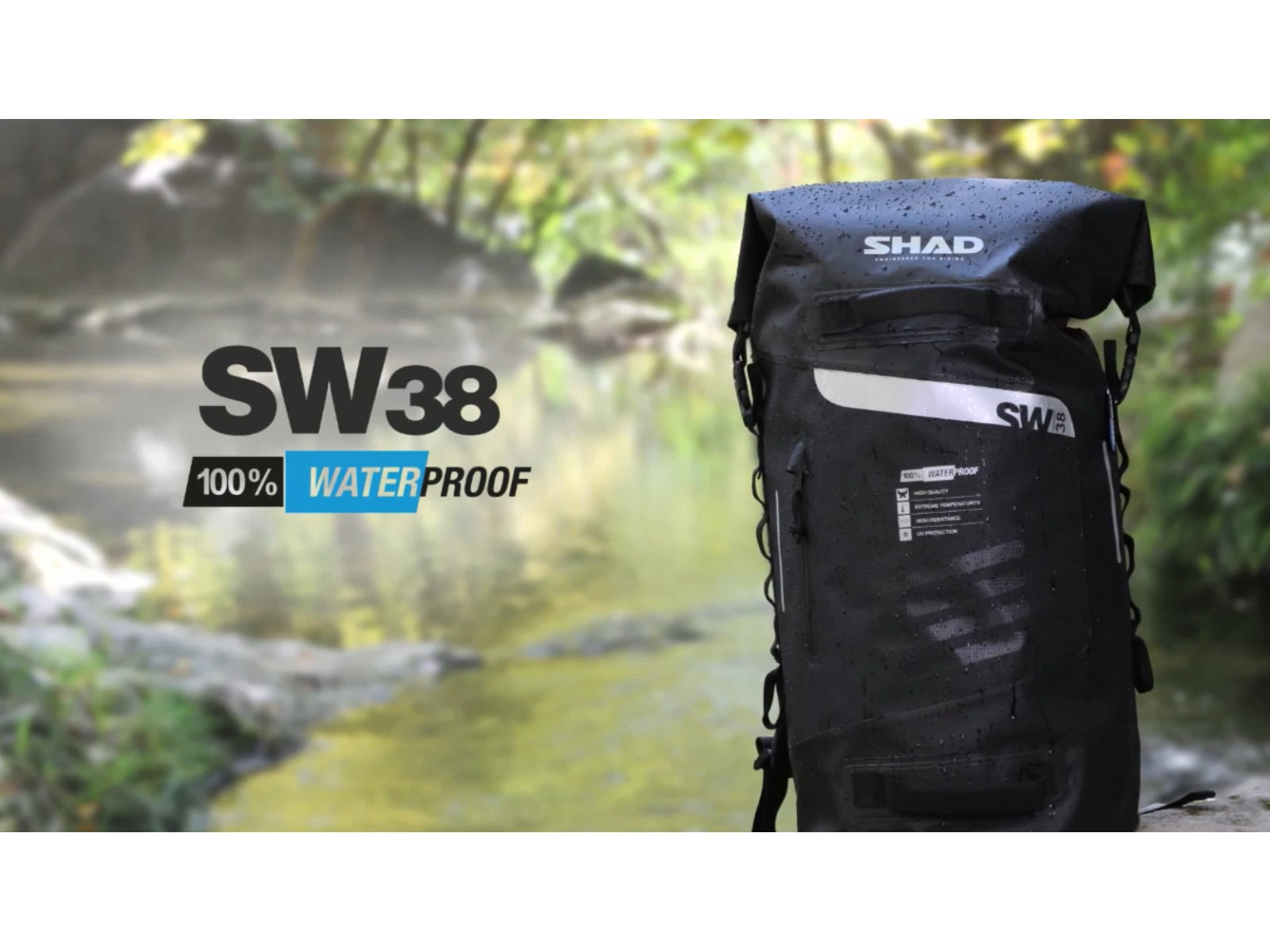 SHAD Motorcycle 100% Waterproof SW38 Tail Bag / Backpack