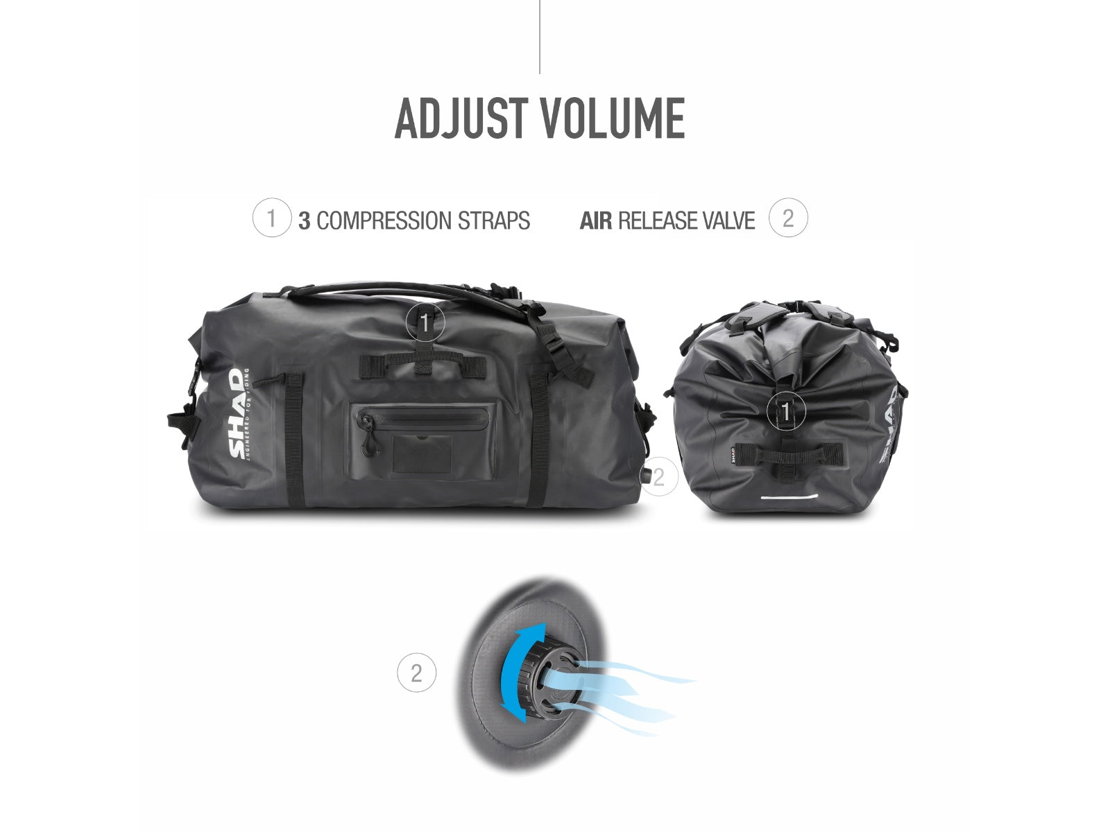 SHAD Motorcycle 100% Waterproof SW80 Tail Bag / Backpack