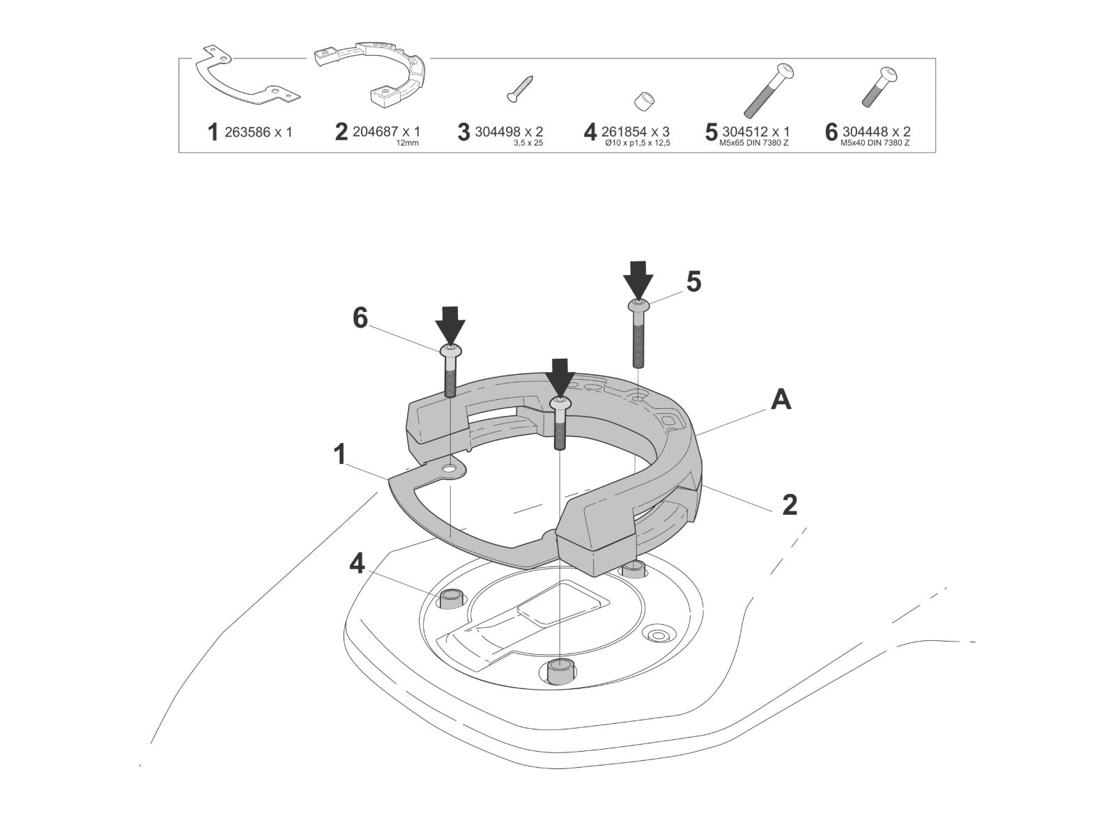 SHAD Motorcycle Click System Tank Bag Fitting Kit for Yamaha MT-09 (2024-2026)