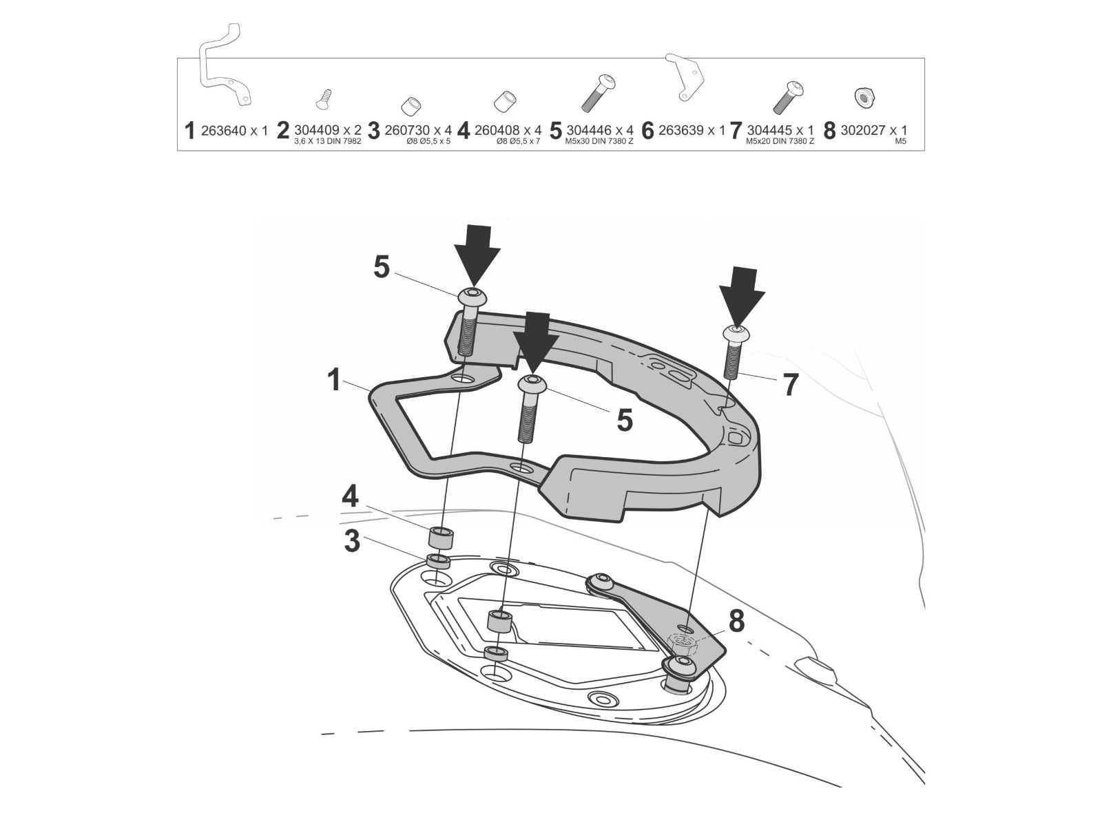 SHAD Motorcycle Click System Tank Bag Fitting Kit for Bajaj Pulsar NS 400 (2025-2026)