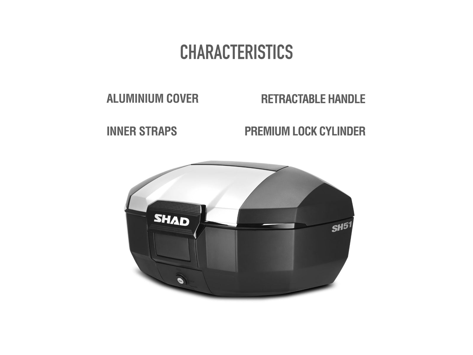 SHAD Motorcycle SH51 Top Box - Aluminium