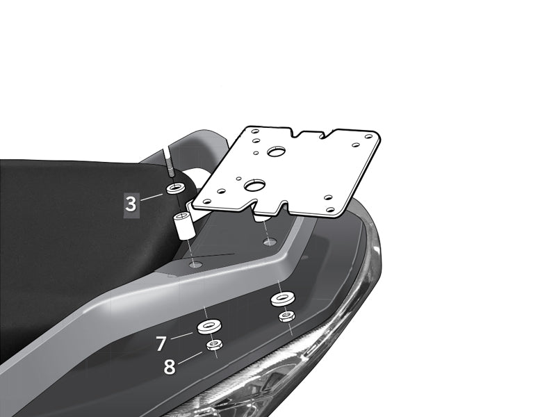 SHAD Motorcycle Top Box Fitting Kit for Daelim S3 250 (2010-2023)