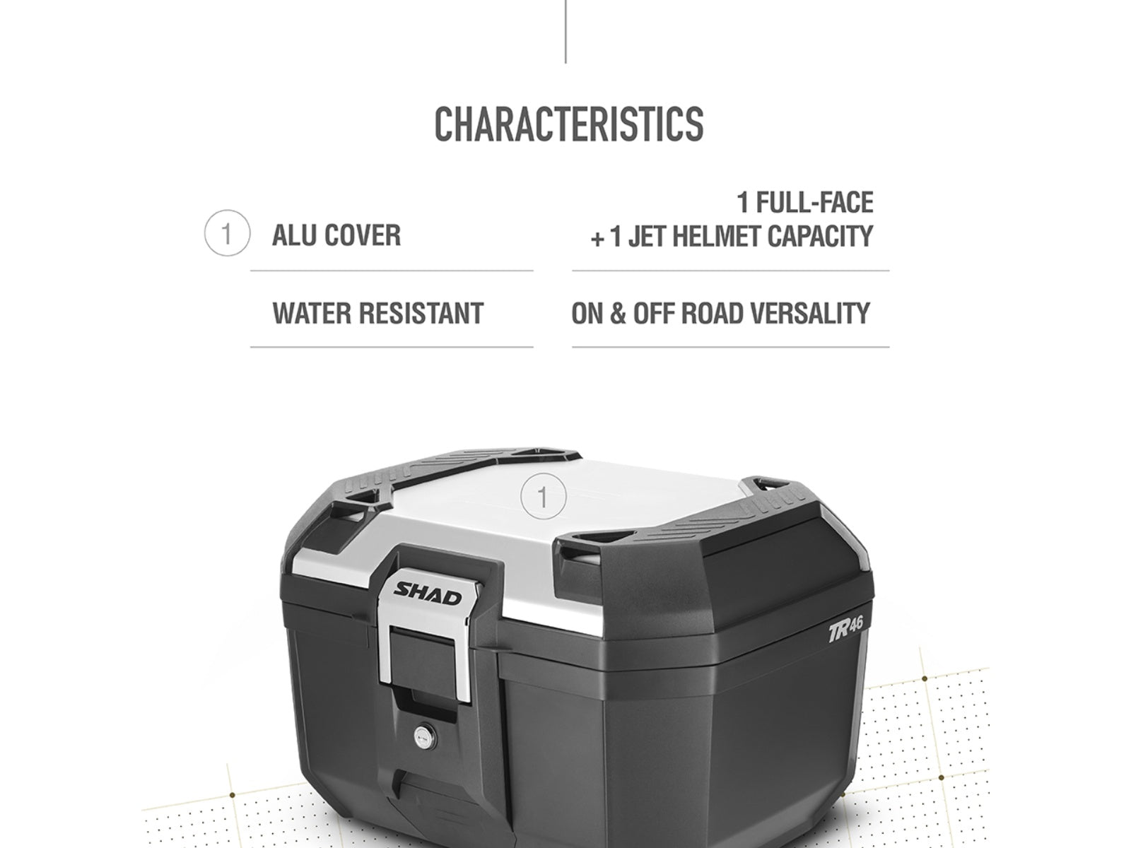 SHAD Motorcycle TR46 Top Box - Aluminium