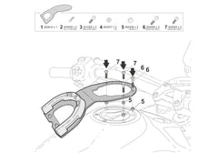 SHAD Motorcycle Click System Tank Bag Fitting Kit for Moto Guzzi V85 TT (2024-2026)