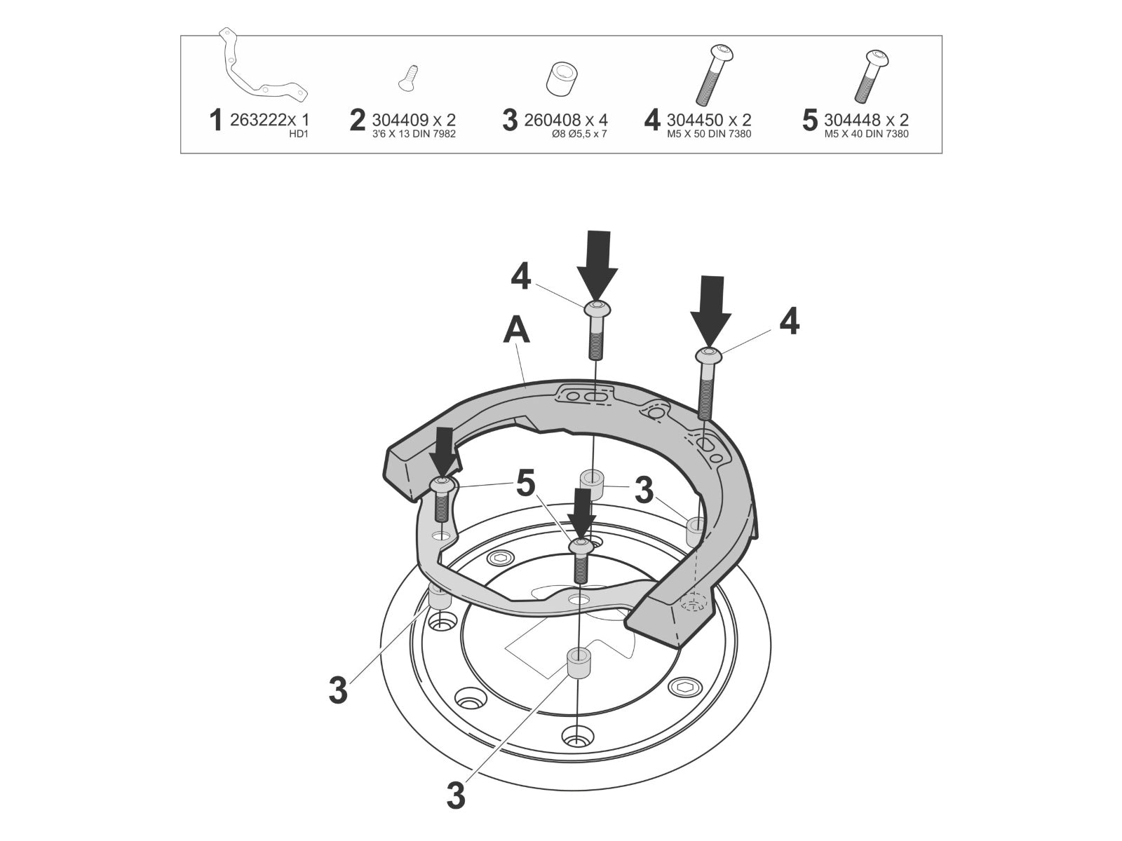 SHAD Motorcycle Click System Tank Bag Fitting Kit for Triumph Tiger Explorer 1200 Rally (2022-2026)