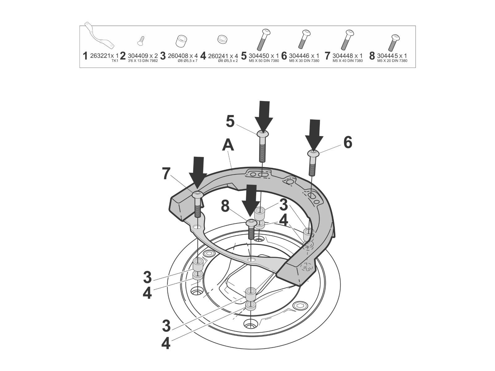 SHAD Motorcycle Click System Tank Bag Fitting Kit for Voge AC525X (2023-2026)
