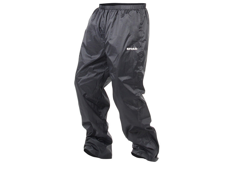 SHAD Motorcycle 100% Waterproof Black Rain Trousers - Small